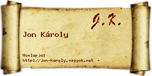 Jon Károly névjegykártya