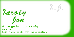 karoly jon business card